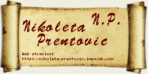 Nikoleta Prentović vizit kartica